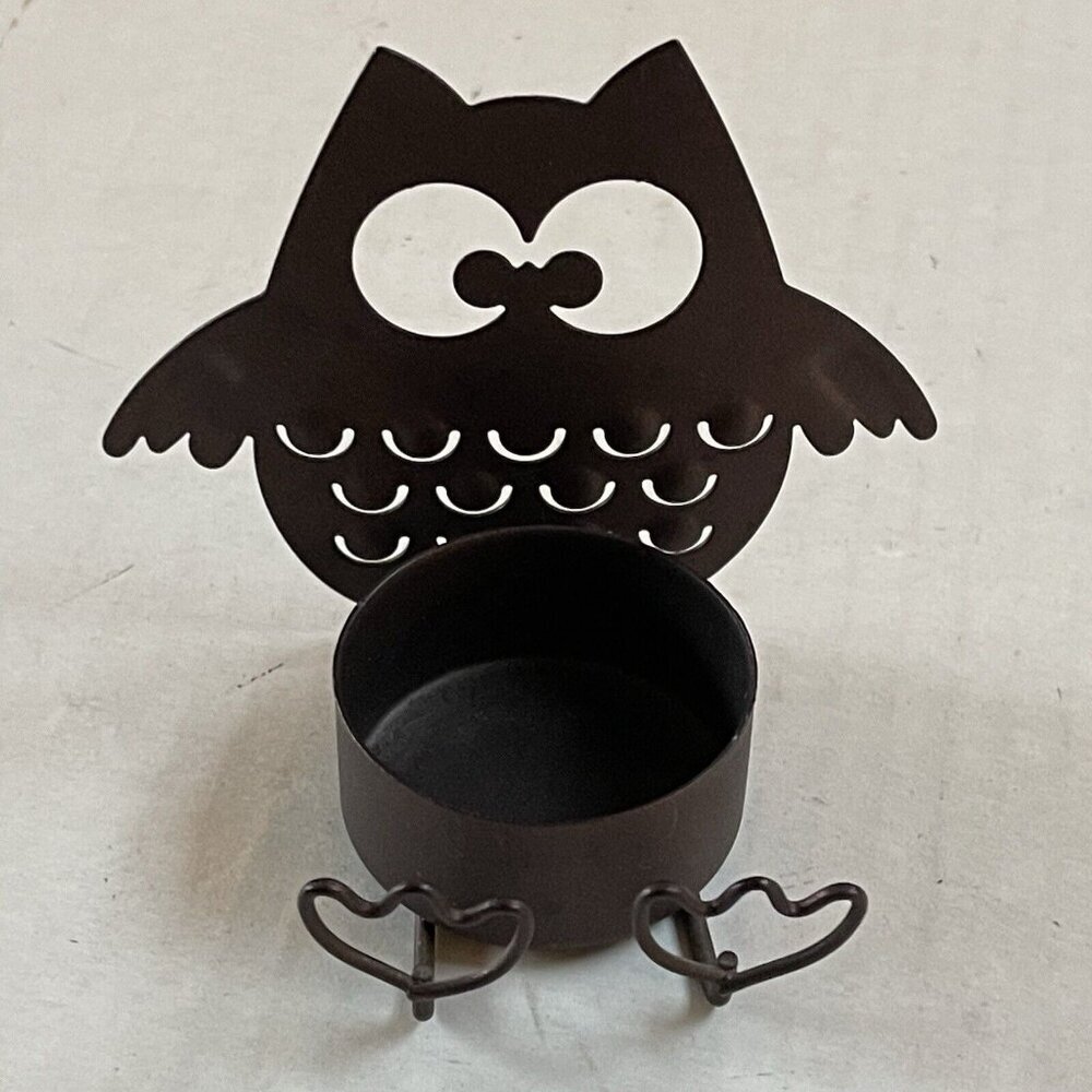 Metal Owl Tea Light Candle Holders Home Decor